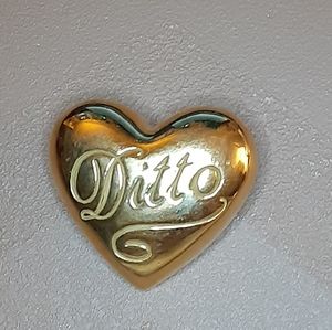 Vintage Monet Goldtone Heart Ditto Brooch. Bundle 3 $10 Items For $20